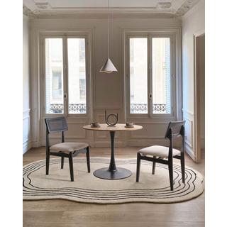 Beliani Lot de 2 chaises de salle à manger en Bois d'hévéa Rétro RUBONIA  