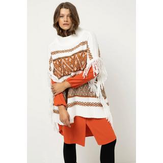 Studio Untold  Poncho, oversized, Ethnomuster, Fransen 