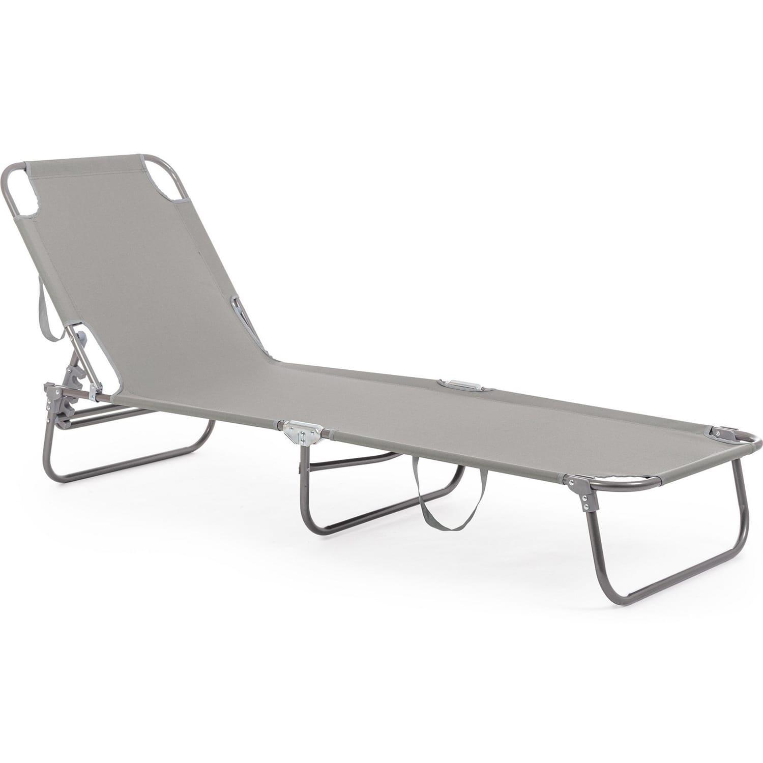 mutoni Chaise longue pliante Oristano Rock gris 55x185  