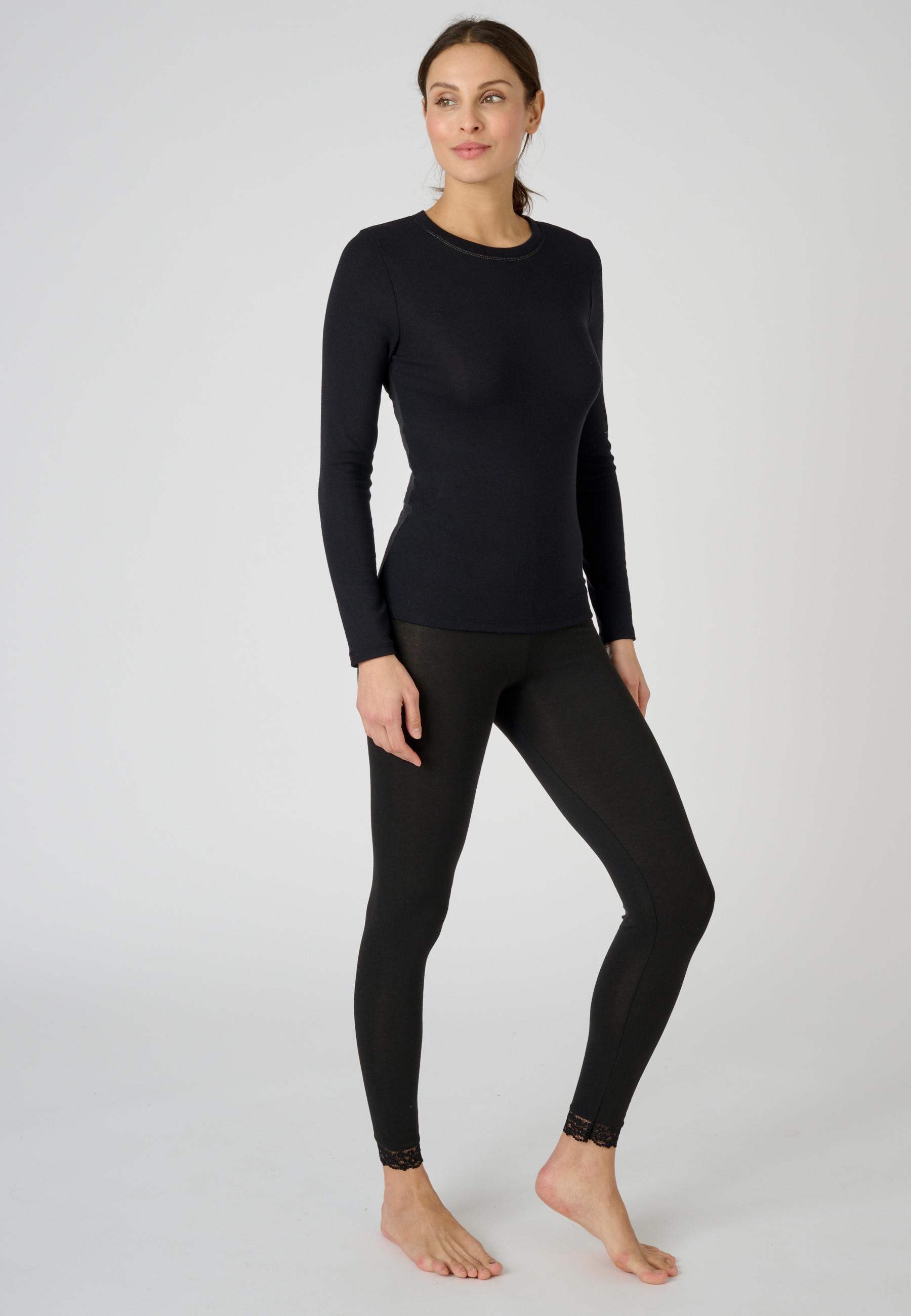 Image of Feinripp-t-shirt Thermolactyl Sensitive, Rundhalsausschnitt Damen Schwarz 46/48