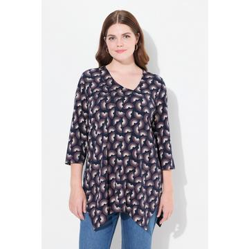 Maglia dal taglio svasato in cotone biologico con scollo a V e maniche a 3/4