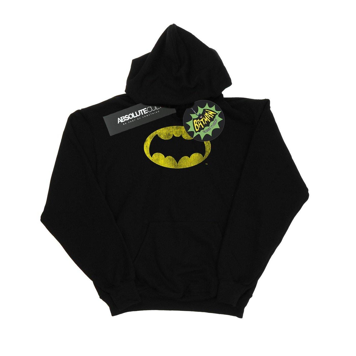 Image of Batman Tv Series Distressed Logo Kapuzenpullover Herren Schwarz XXL