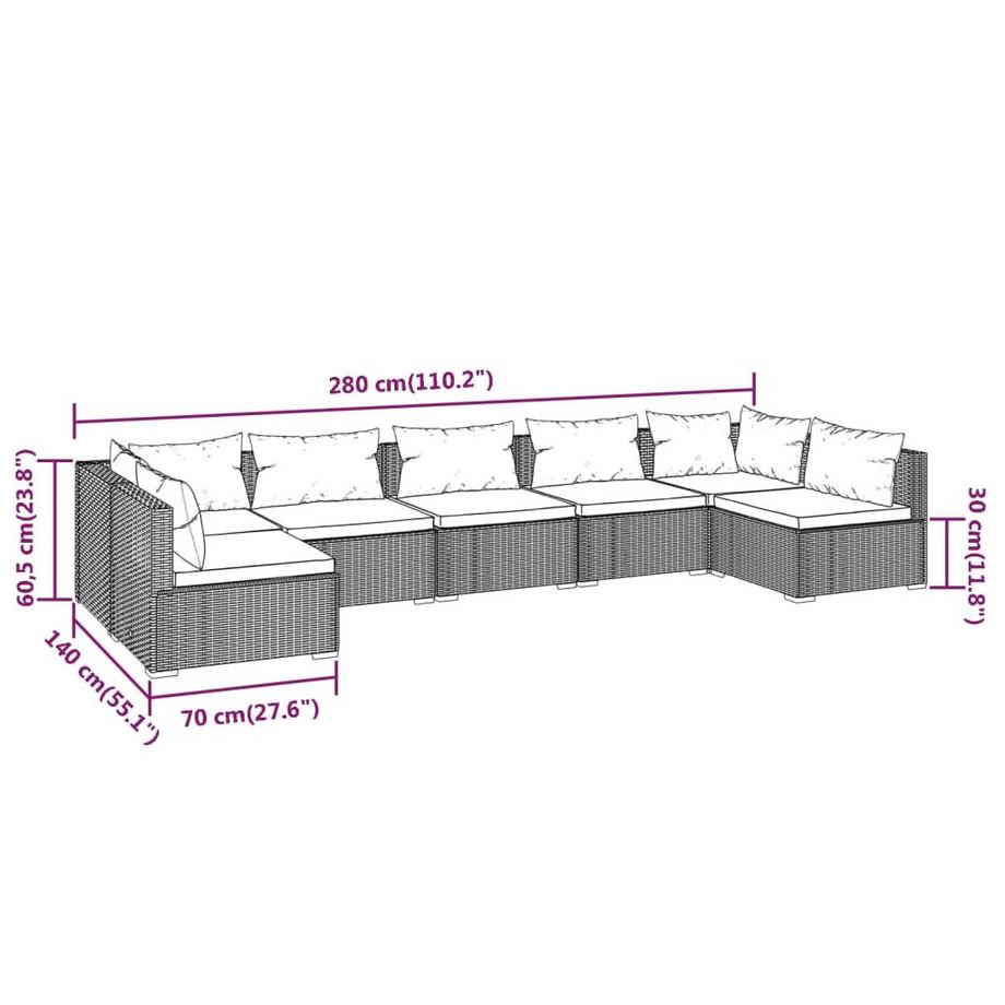 VidaXL Garten-lounge-set poly-rattan  