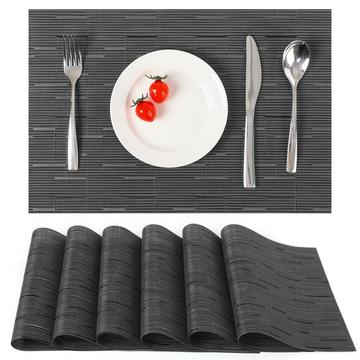 Tischsets Abwaschbar 6er Set, Gewebte Tischsets Rutschfest Hitzebeständig