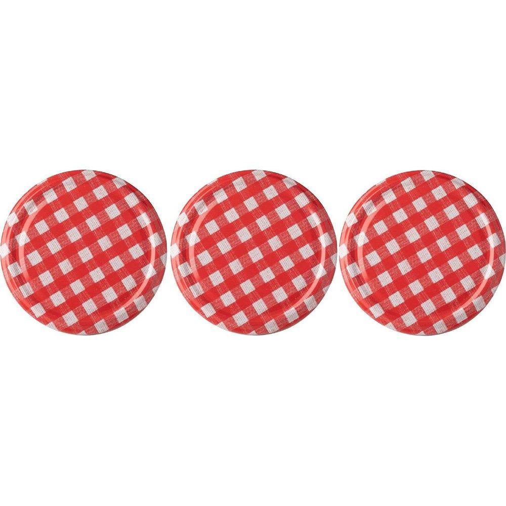 Image of 128420 Deckel/servierglocke Rot, Weiß Metall Rund Lebensmitteldeckel Unisex Rot Bunt ONE SIZE