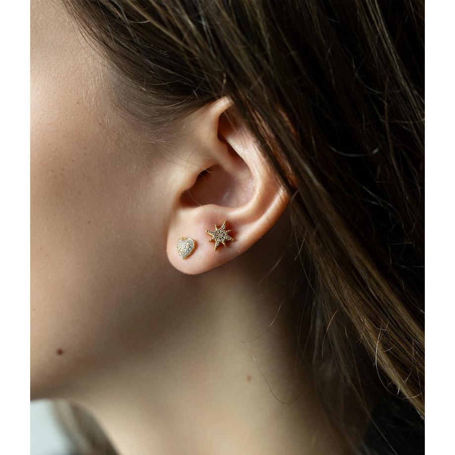 PHANTASYA  Boucles d'oreilles étoile avec zirconia 1559 Plaqué rhodium 