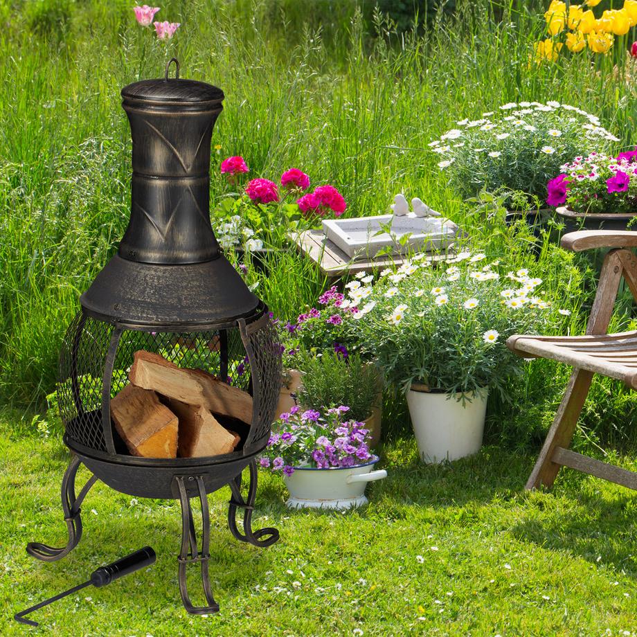 B2X  Außenkamin goldfarben 