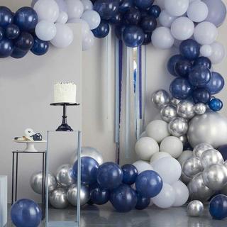 Ginger Ray  Luftballonbogen in Silber, Marineblau & Hellblau (Luxus Bausatz) 