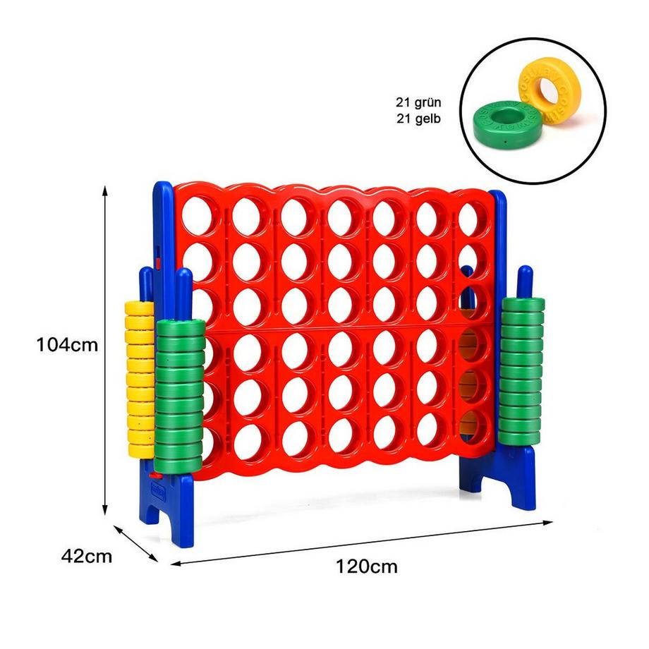 Northix  Vier-Gewinnt Spiel 4 Gewinnt Spielbrettsätze Vier in Einer Reihe Spiel mit 42 Jumbo-Ringen 