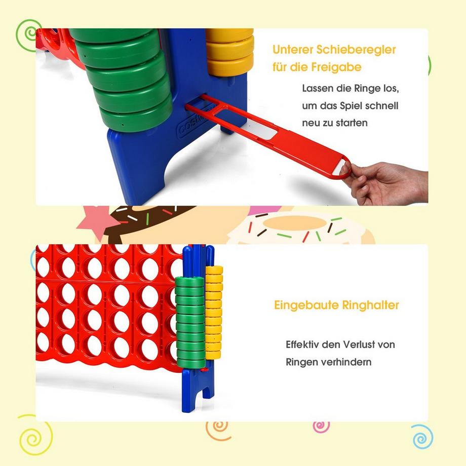 Northix  Vier-Gewinnt Spiel 4 Gewinnt Spielbrettsätze Vier in Einer Reihe Spiel mit 42 Jumbo-Ringen 