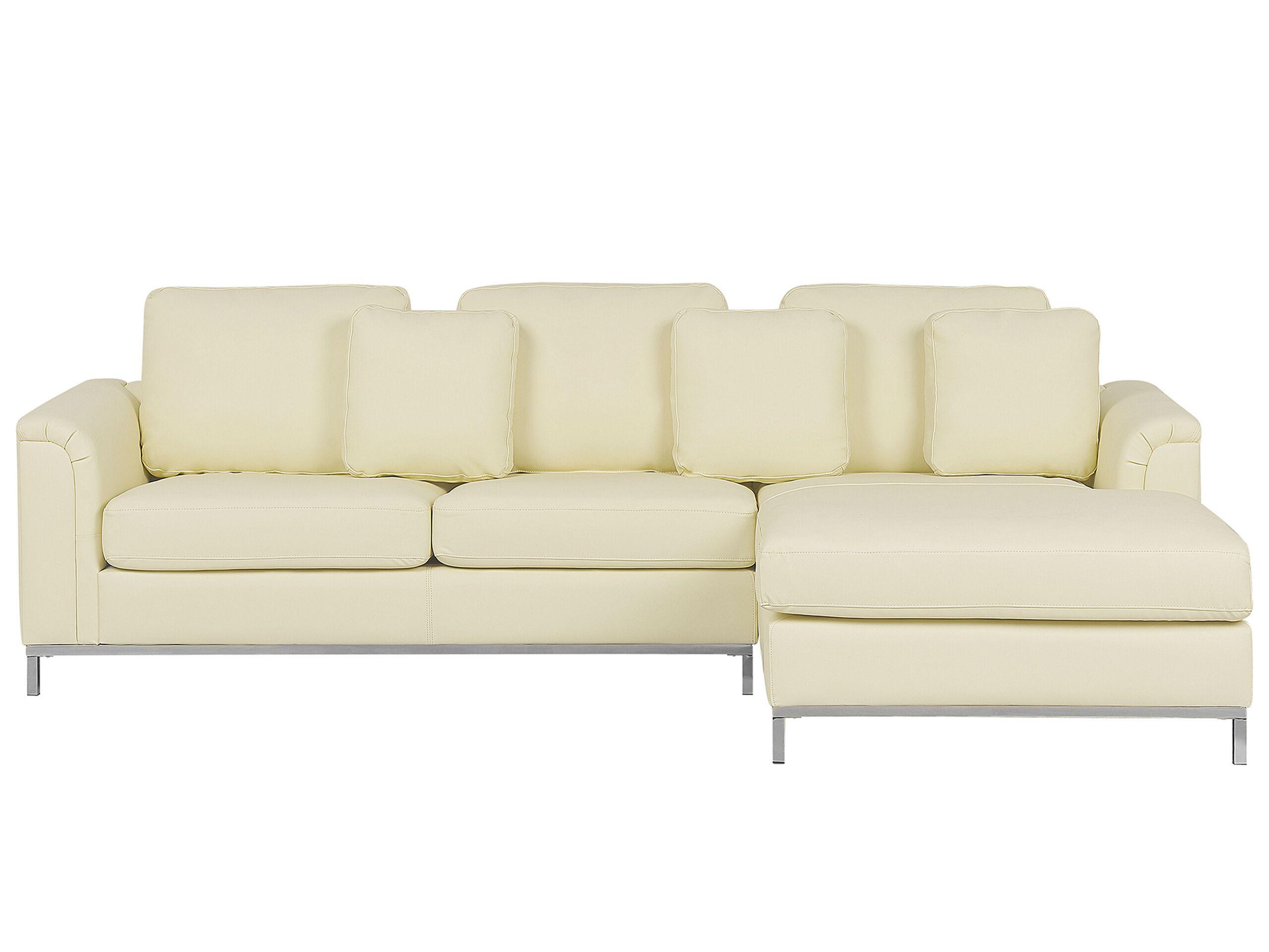 Image of Linksseitiges Ecksofa aus Echtleder Glamourös OSLO Linksseitiges Ecksofa aus Echtleder Glamourös OSLO