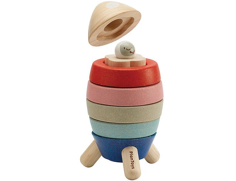 Image of PlanToys Holzspielzeug Raketen-Orchard stapeln