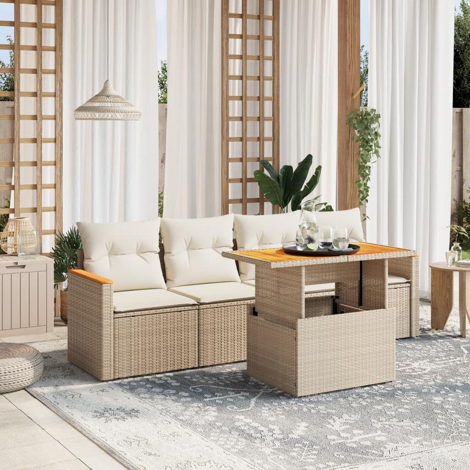 VidaXL set divano da giardino Polirattan  
