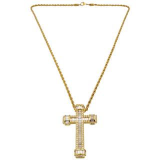 HEBE JEWELS  Zirkonia Kreuz Kette, HIP-HOP-STYLE 