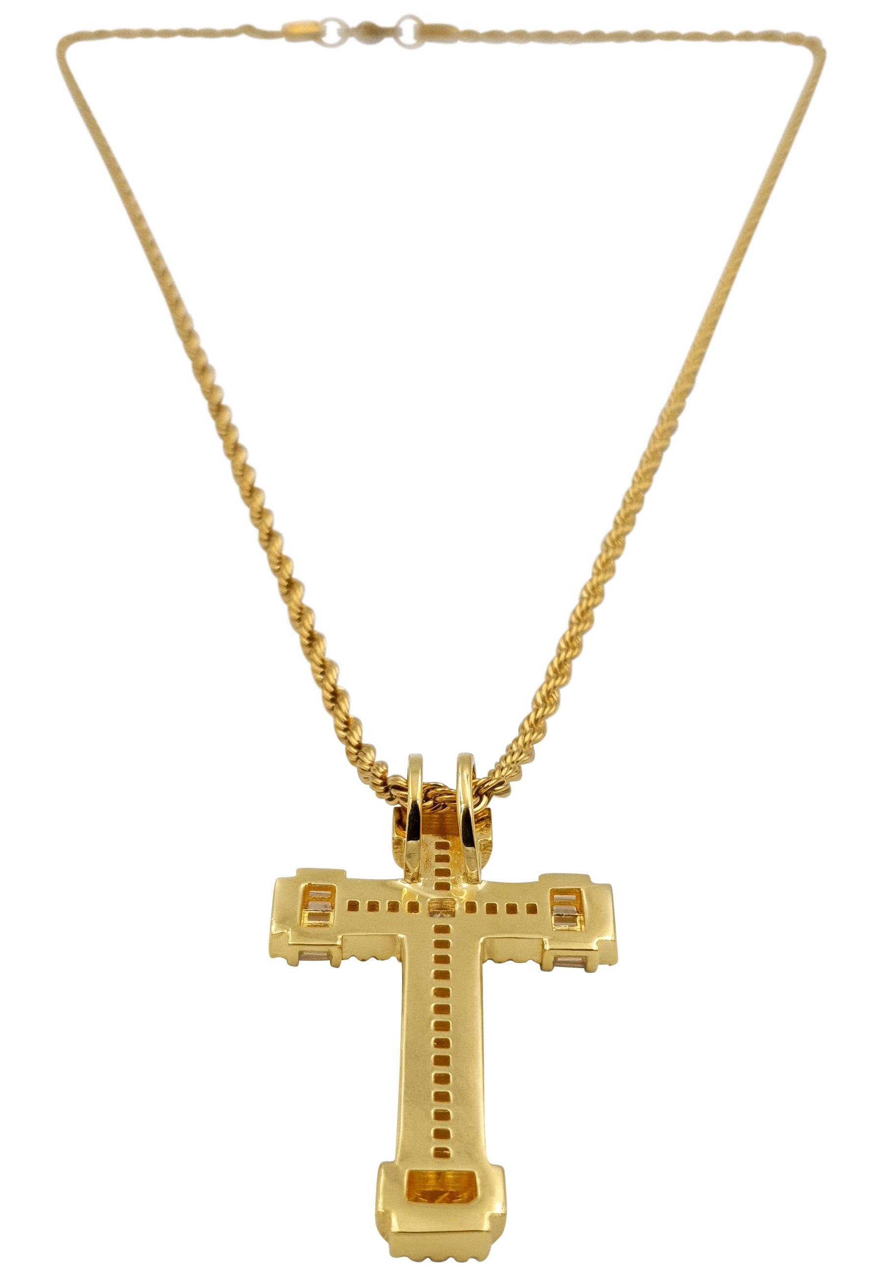 HEBE JEWELS  Zirkonia Kreuz Kette, HIP-HOP-STYLE 