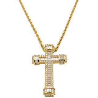 HEBE JEWELS  Zirkonia Kreuz Kette, HIP-HOP-STYLE 