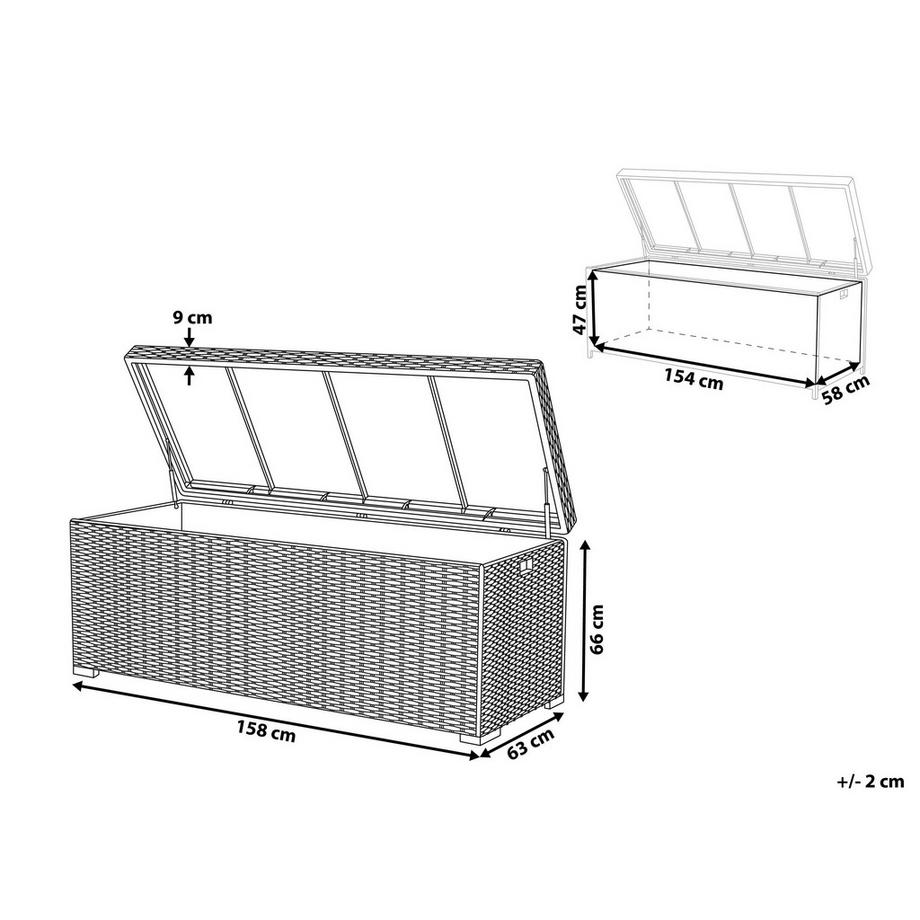 Beliani Aufbewahrungsbox aus PE Rattan MODENA  