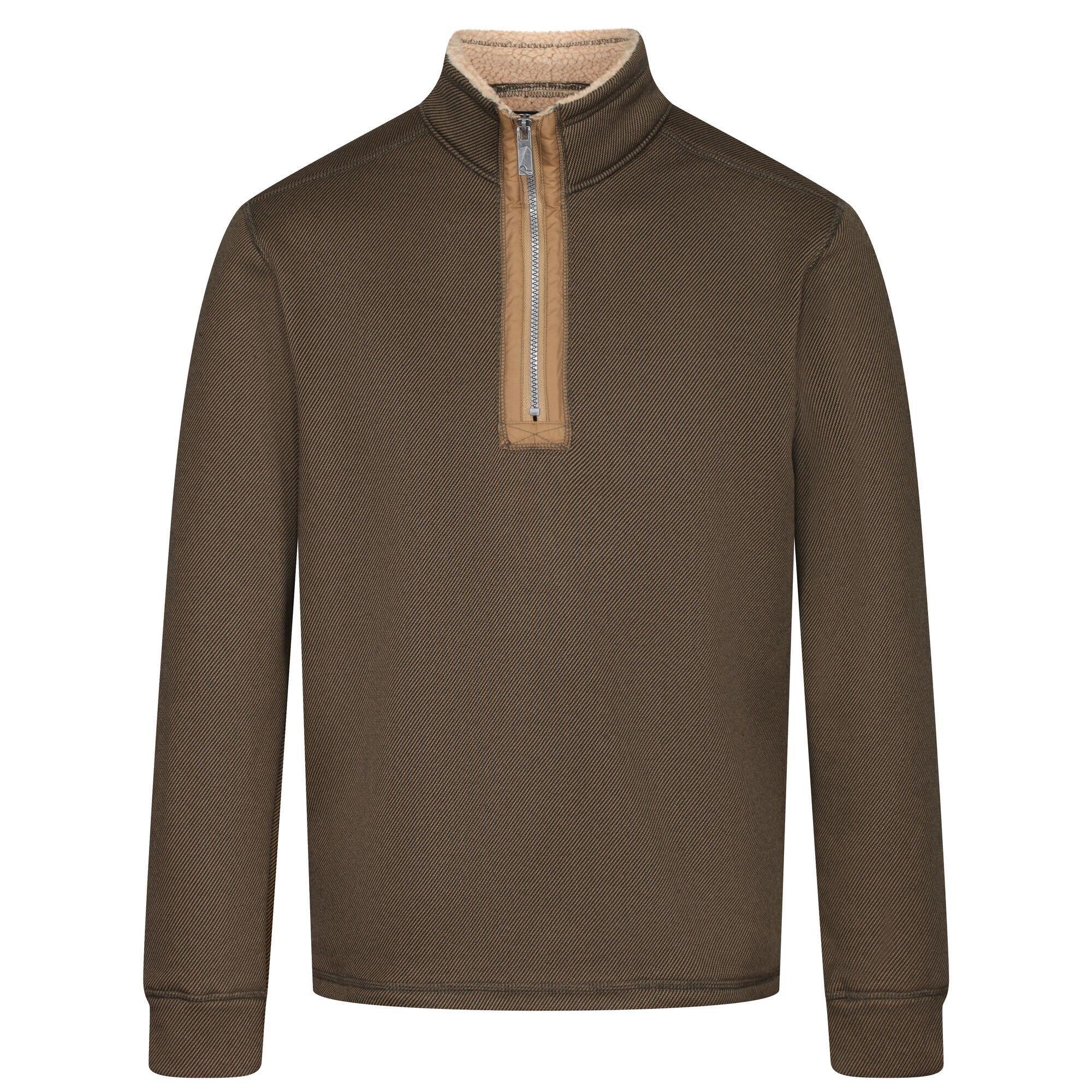 Image of Galador Fleeceoberteil Mit Halbem Reißverschluss Herren Khaki S