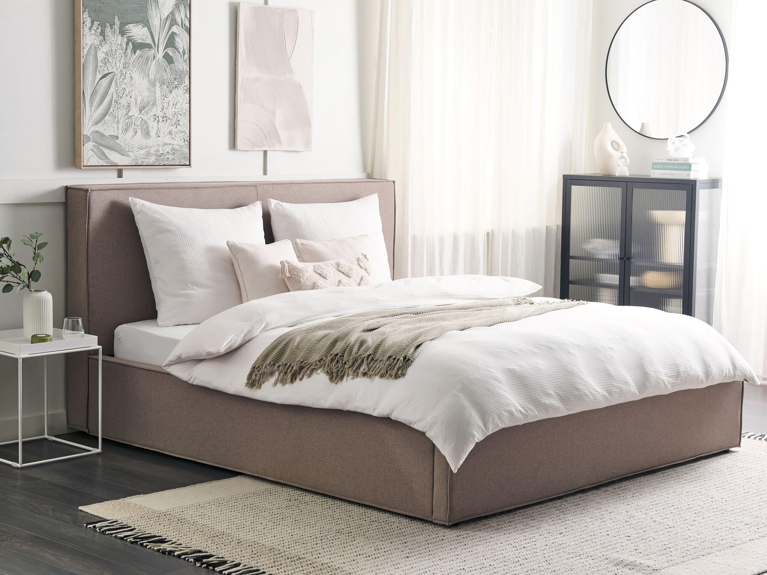 Beliani Bett mit Lattenrost aus Polyester Modern MOISSAC  