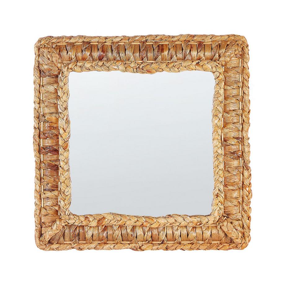 Beliani Wandspiegel aus Wasserhyazinthe Boho LANGLI  
