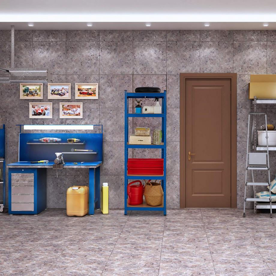 Northix Étagères bleues robustes à 5 niveaux  