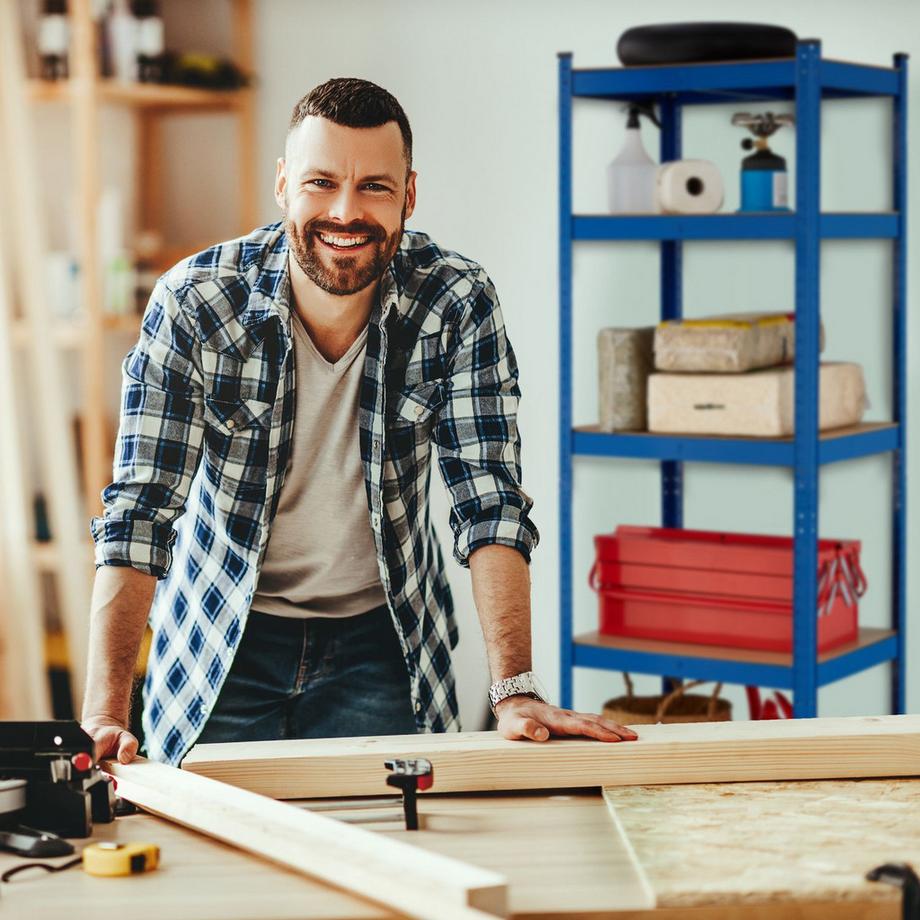 Northix Étagères bleues robustes à 5 niveaux  