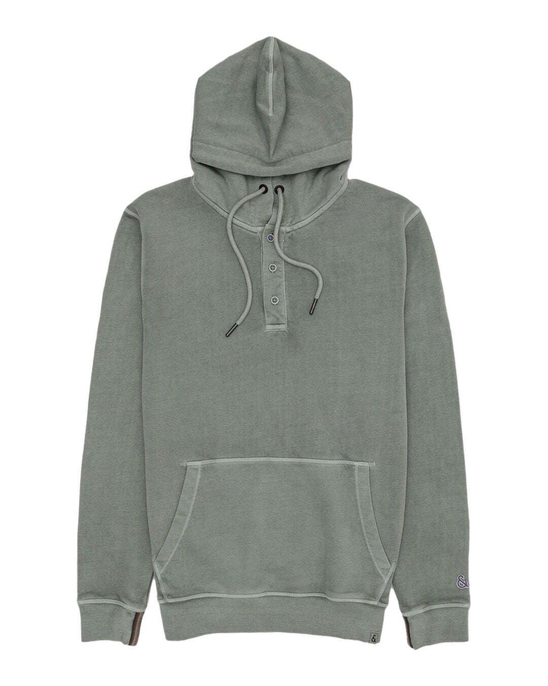 Image of Kapuzenpullover Serafino Pigment Dyed Herren Grün S