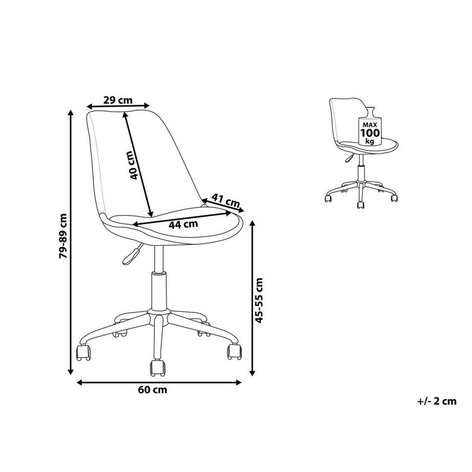 Beliani Sedia da ufficio en Pelle sintetica Moderno DAKOTA  
