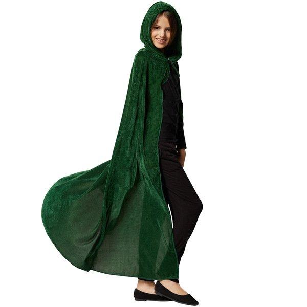 Tectake  Costume cape à capuchon velours vert enfant unisexe 