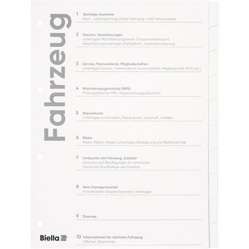 BIELLA Register Karton Expert A4 04650112.90 weiss, 10-teilig, Fahrzeug