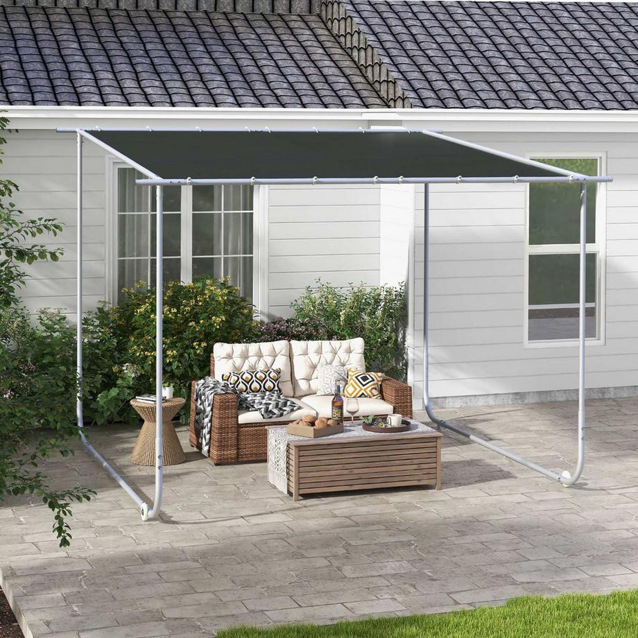 Northio Pergola, Ca. 3 X 3 M Pavillon, Terrassenüberdachung Mit Uv-Schutz, Sandsack, Gartenpavillon, Terrassenpavillon Mit Rollen Für Balkon, Oxford  