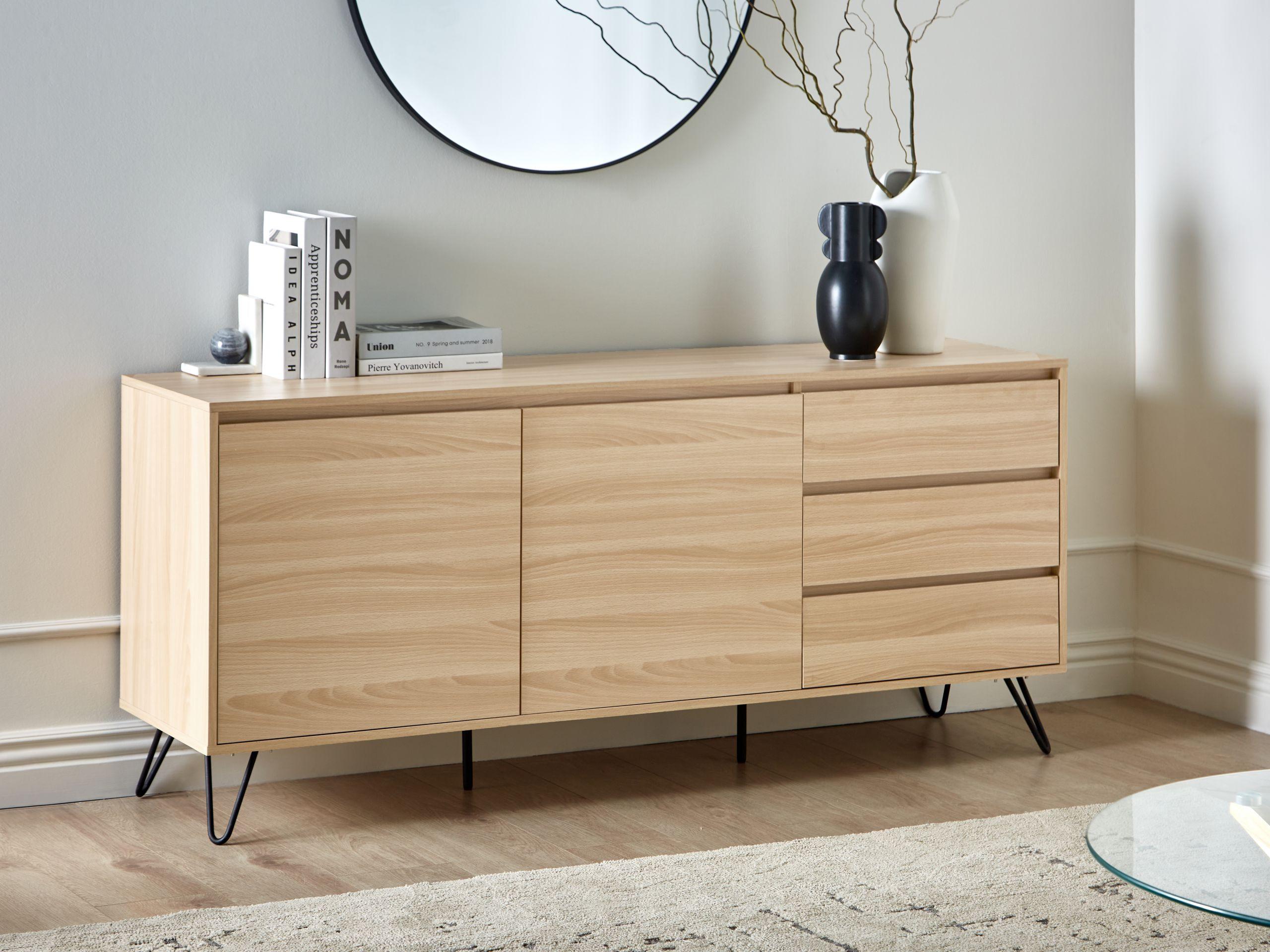 Beliani Sideboard mit 2 Türen aus Faserplatte Minimalistisch CARDIGAN  