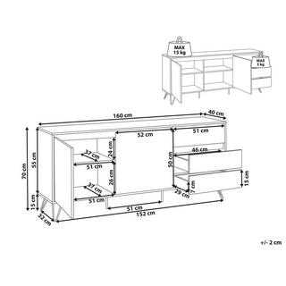 Beliani Sideboard mit 2 Türen aus Faserplatte Minimalistisch CARDIGAN  