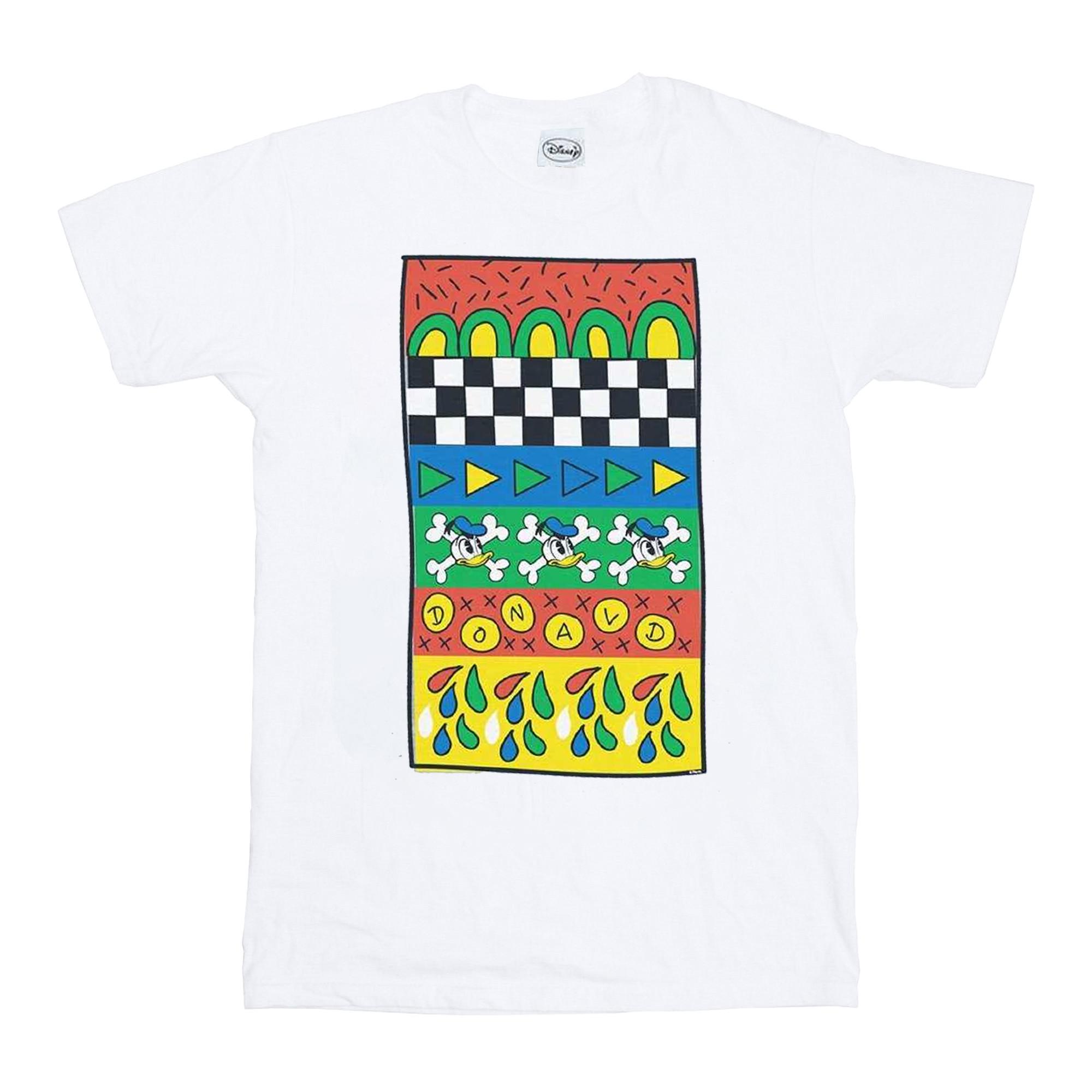 Image of Donald Duck Vintage Pattern Tshirt Herren Weiss M