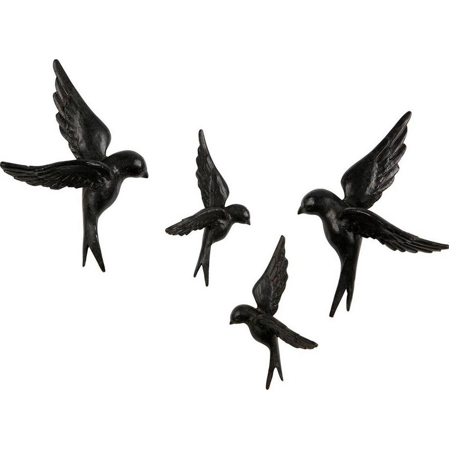 mutoni Décoration murale Avalar oiseaux noir (set de 4)  