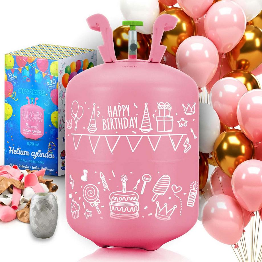 B2X  Heliumflasche 0,20 m3 mit Ballons und Band Ricokids 