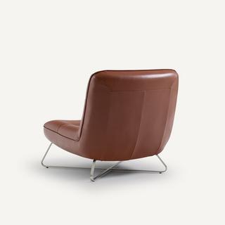 AM.PM Fauteuil cuir et nickel satiné  