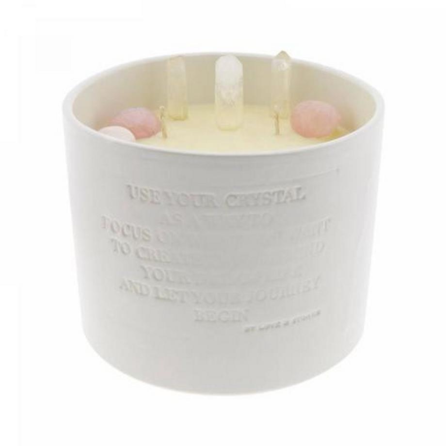 Love&Stones Duftkerze XL Rosenquarz & Kristallquarz "Big Faith"  