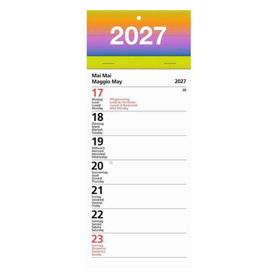Biella Wochenabreisskalender Block 10  