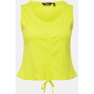 Ulla Popken  Top slim in jersey a costine smanicato con scollo a V 