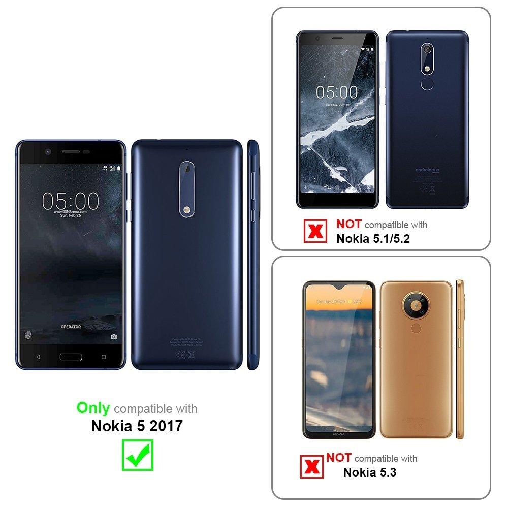 Cadorabo  Housse compatible avec Nokia 5 2017 - Coque de protection avec fermeture magnétique, fonction de support et compartiment pour carte 