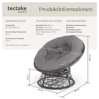Tectake Rattansessel Gargano drehbar widerstandsfähig  