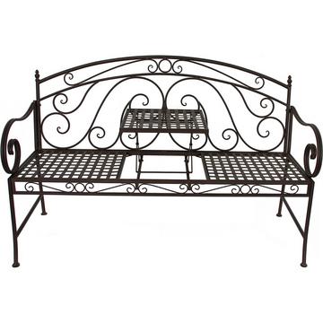 Banc de jardin Saket acier noir 148