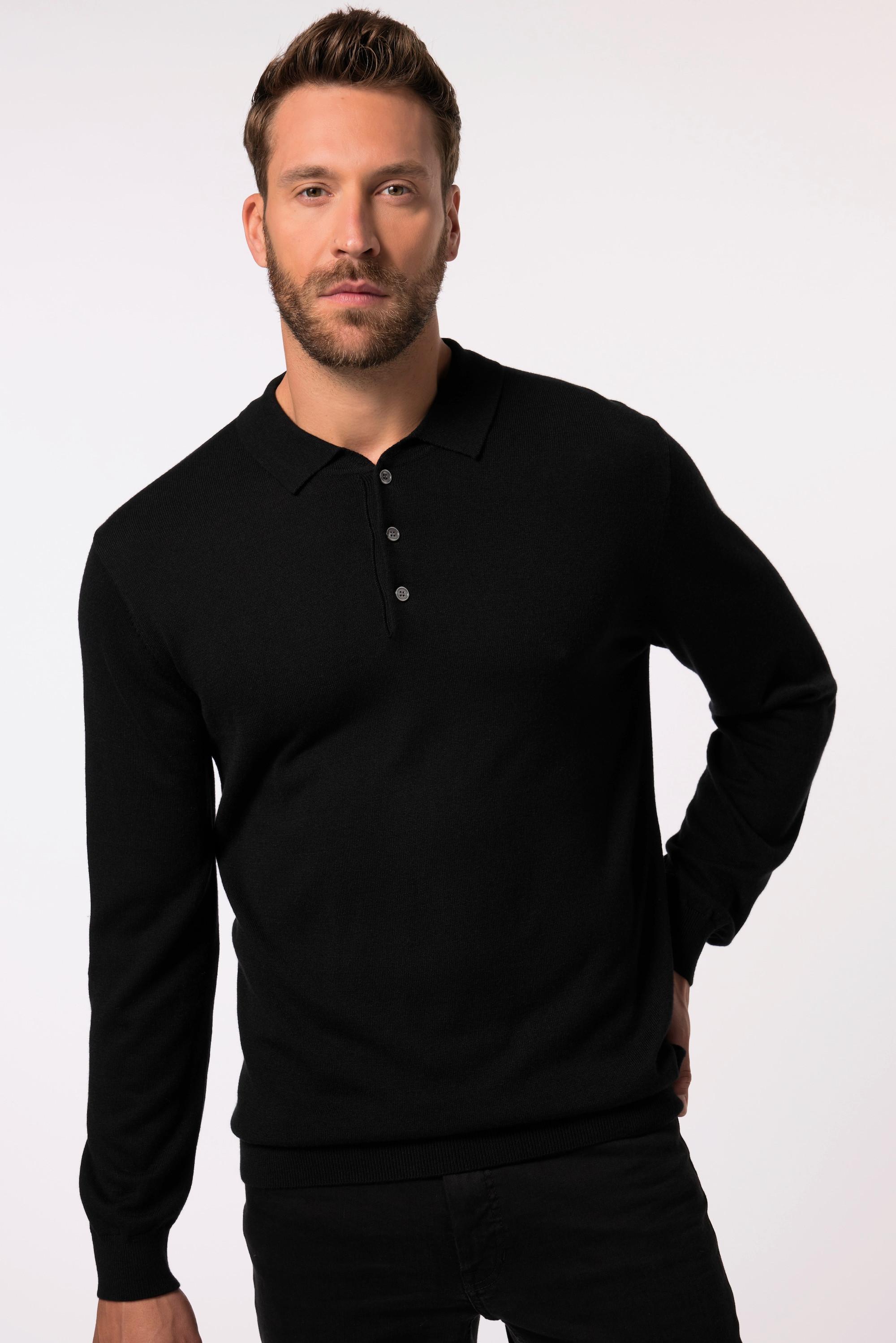 JP1880  Polo en maille FLEXNAMIC®, manches longues, Merino-Touch - jusqu'au 7&nbsp;XL 