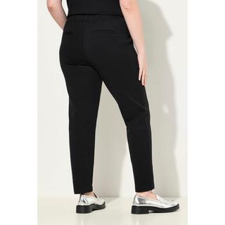 Ulla Popken  Pantalon carotte en jersey point de Rome, passepoil et taille élastique 