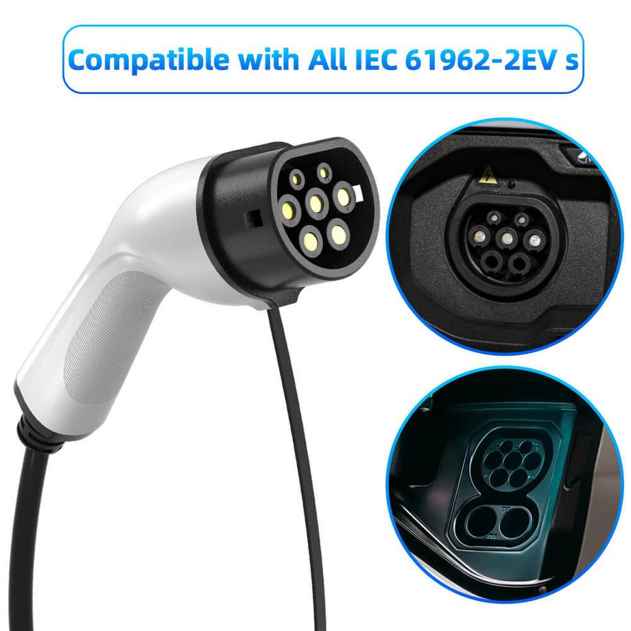 JATRHG  JATRHG Câble de Recharge EV 22KW 32Amp /Trois Phases/ 10 mètres/Véhicule électrique et Hybride Rechargeable de Type 2 à Type 2 