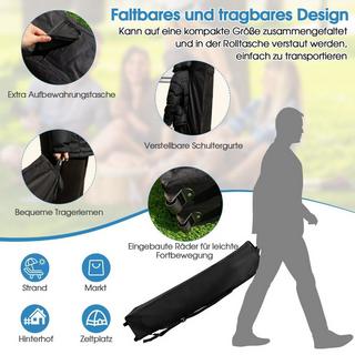 Northix Grande tente de fête à auvent de 3 m x 3 m avec pieds inclinés gris  