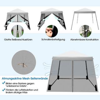 Northix Grande tente de fête à auvent de 3 m x 3 m avec pieds inclinés gris  