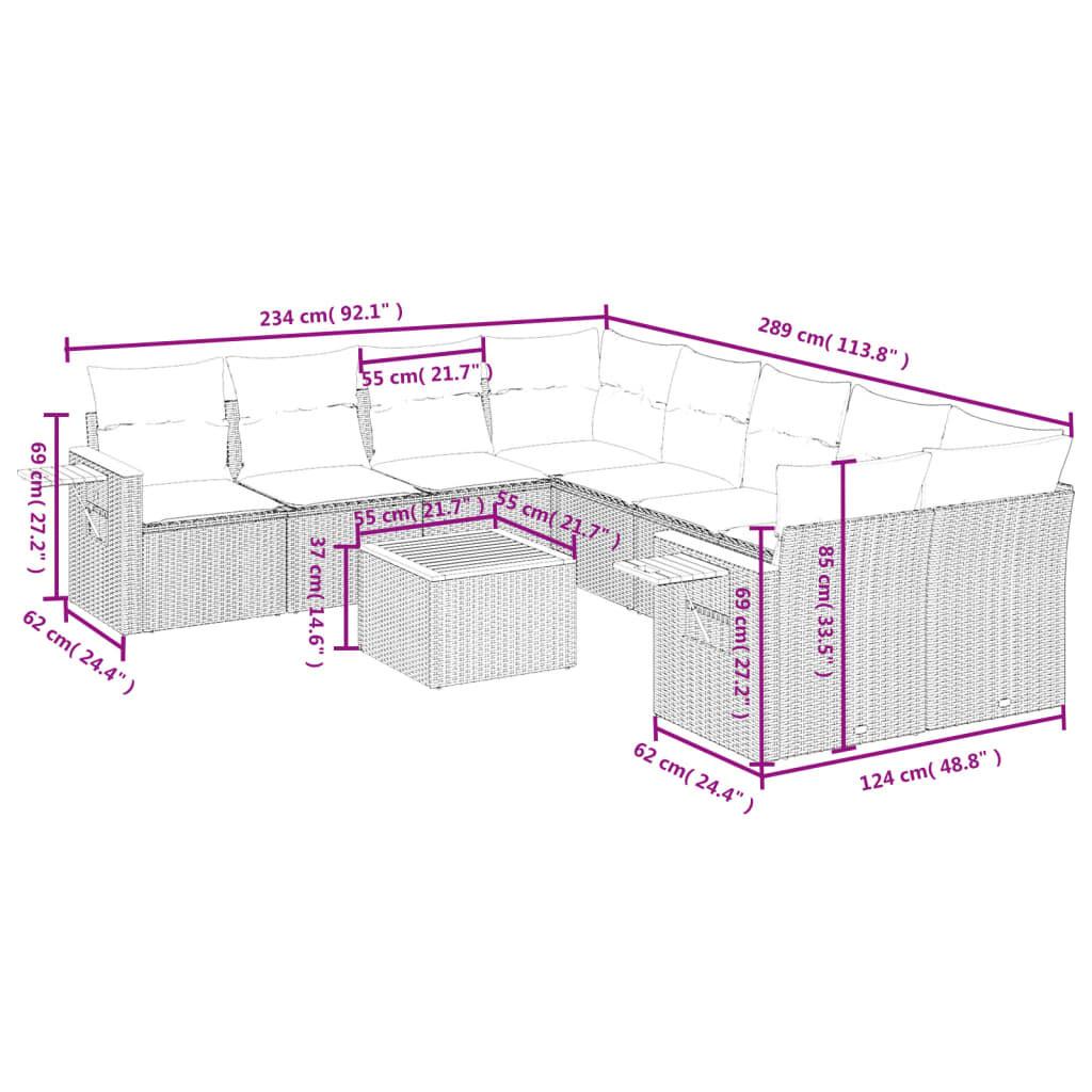 VidaXL Ensemble de canapés de jardin rotin synthétique  