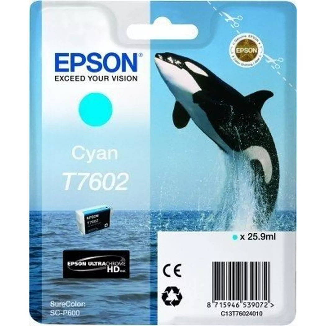 Epson – Tintenpatrone cyan T760240 SureColor P 600 25,9ml, One Size
